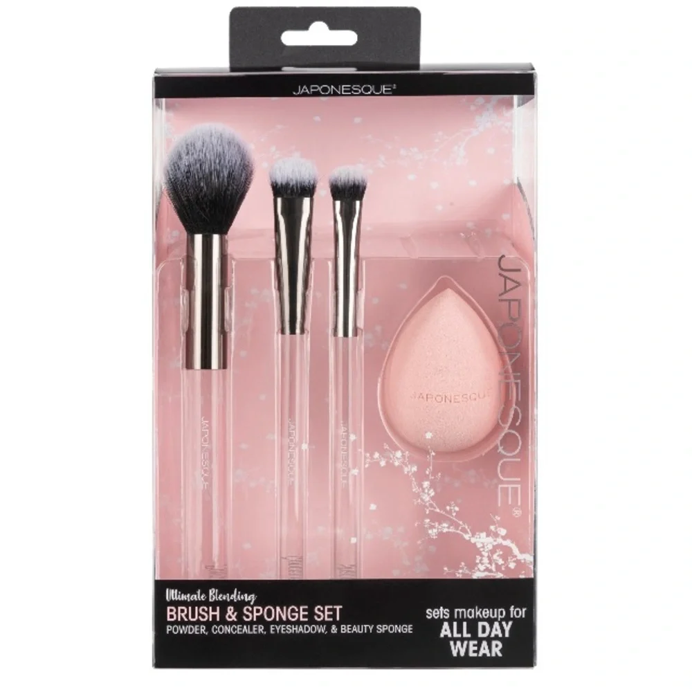 Japonesque Ultimate Blending Brush & Beauty Sponge Set NIB Makeup Tools